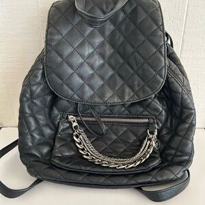 Quilted Black Backpack